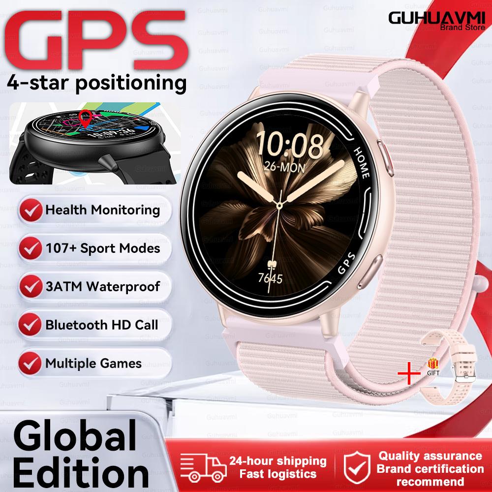 New Women's Fashion Health Smart Watch 1.39" AMOLED GPS Satellite Positioning Bluetooth Call Heart Rate Monitor For Android iOS