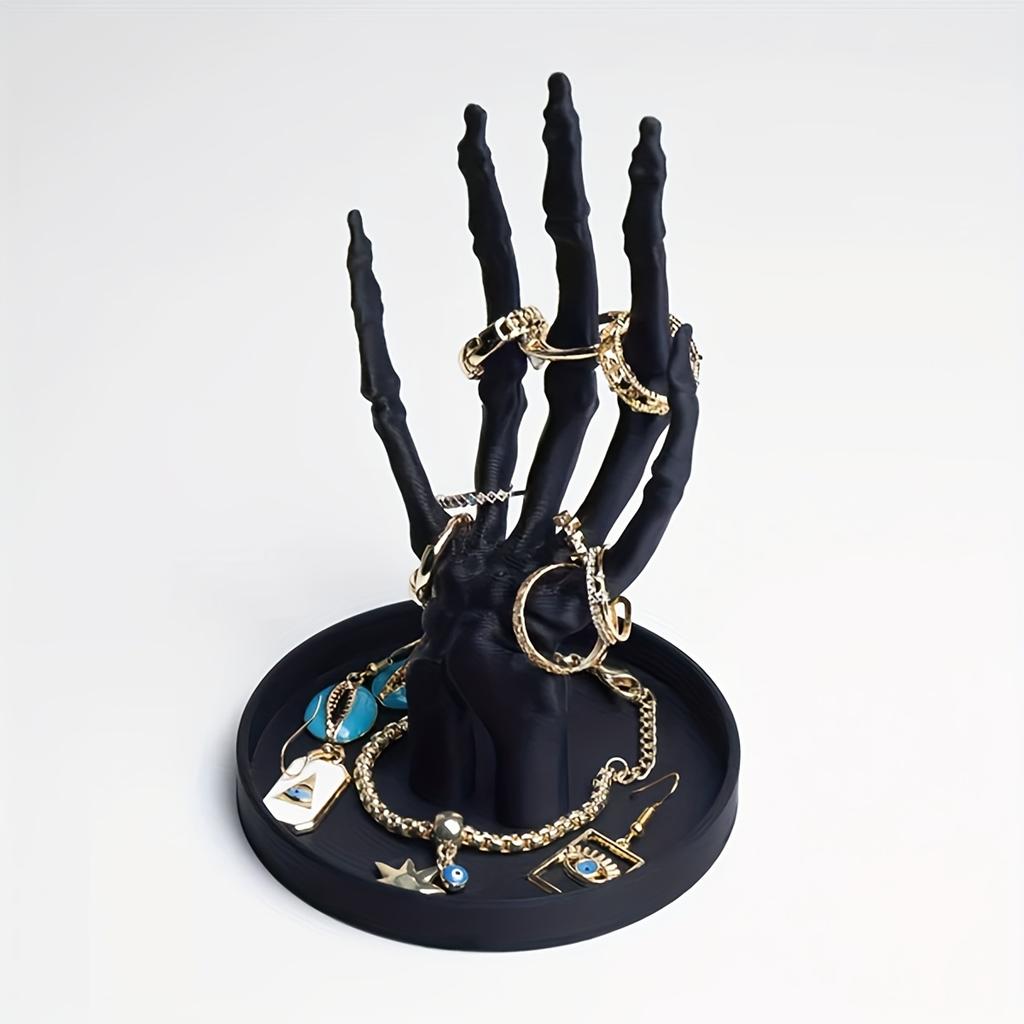 Gothic Skeleton Jewelry Box | ABS Organizer for Necklaces, Rings, Earrings | Halloween Decor & Vanity Storage
