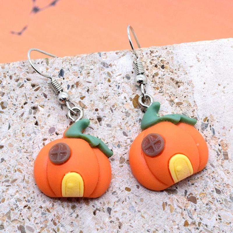 Fashion Halloween Dangle Earrings Pumpkin Cat Hat Earrings Statement Jewelry