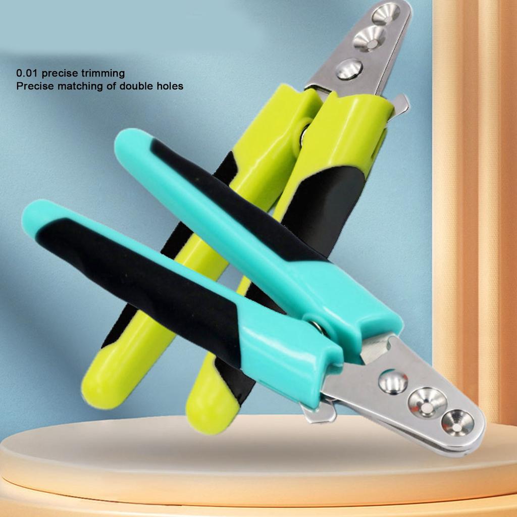 Pet Nail Clippers Double Round Holes Stainless Steel Blades Ergonomic Pet Claw Trimmer For Cats Dogs Kittens