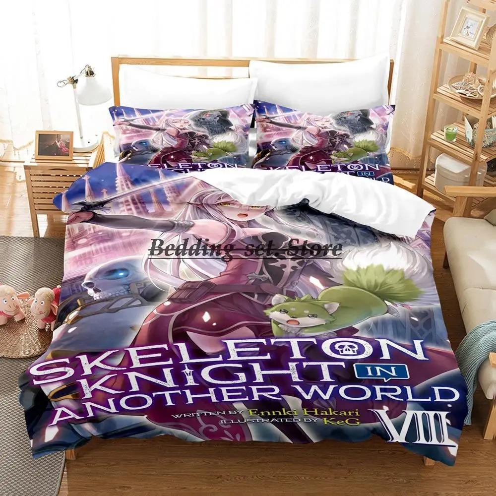 Skeleton Knight Bedding Set Single Twin Full Queen King Size Bed Set Aldult Kid Bedroom Duvetcover Sets Anime Bed Sheet Set