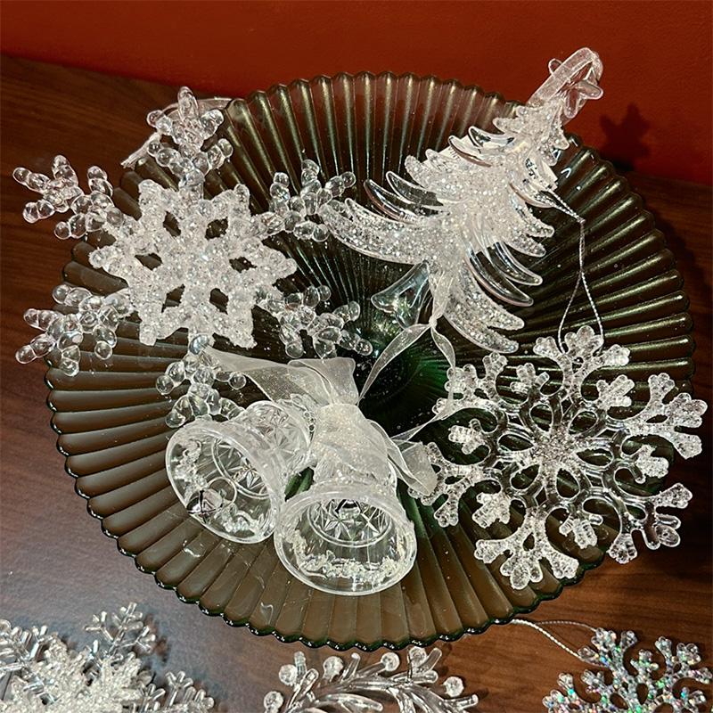 2025 Acrylic Snowflake Christmas Tree Bells Pendant  Star Room Home Decoration Christmas Navidad Ornaments Christmas Supplies