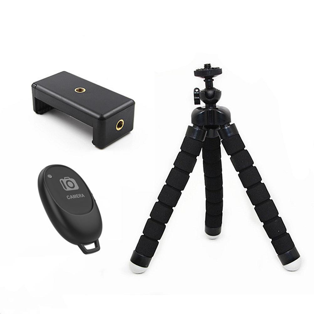 Flexible Sponge Octopus Mini Tripod for iPhone Camera Tripod Phone Holder Clip Stand with Bluetooth Remote Shutter