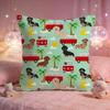 Cute Sausage Dog Pattern Cushion Cover Premium Comfort Reversible Pillow Cove Two in One Design for Any Room  Car Interior