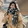 Autumn Winter Warm Plaid Scarf Korean Fashion Simple Thickened Soft Skin-friendly Scarves Checkered Windproof Versatile Scarves