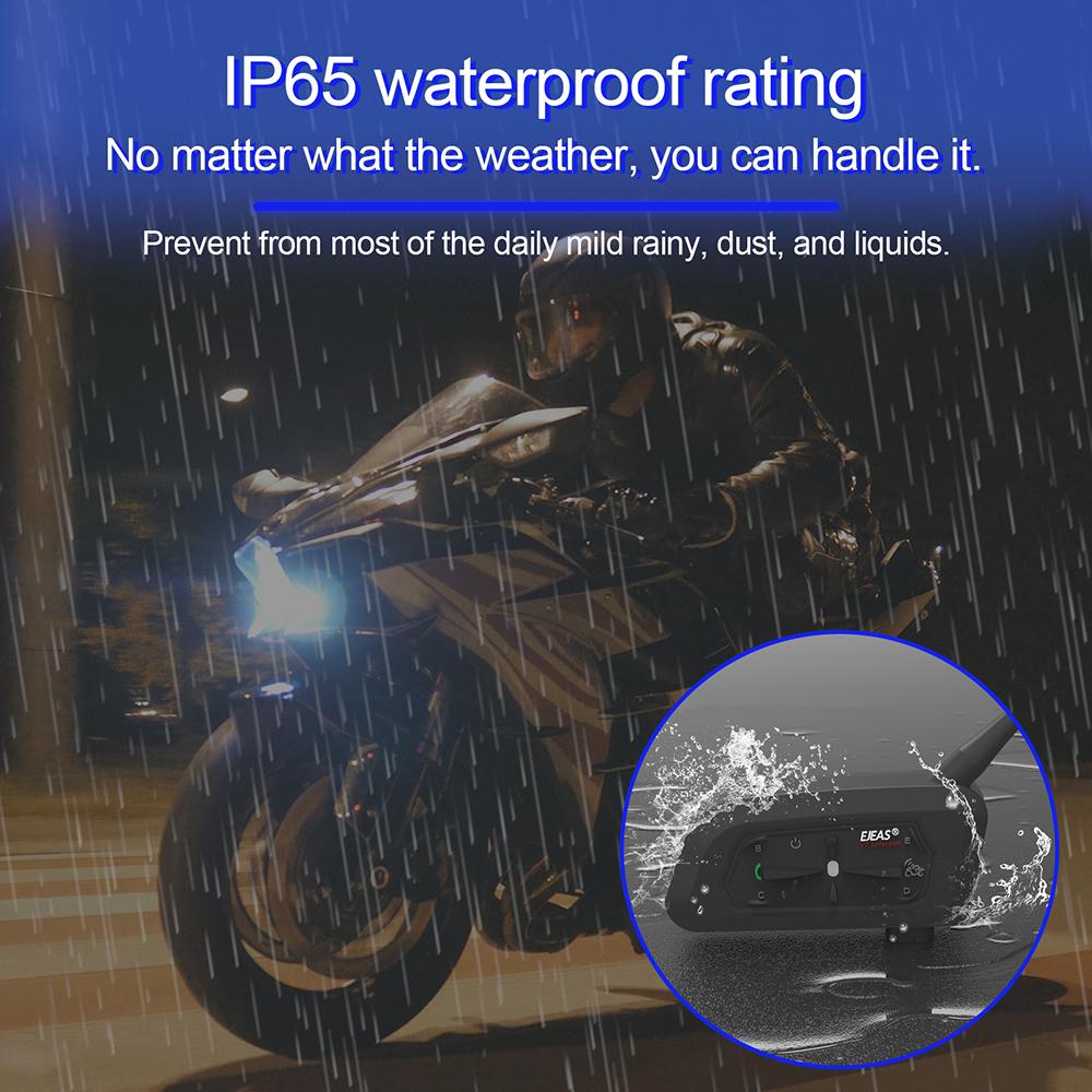 EJEAS V7 Motorcycle Helmet Bluetooth Headset Waterproof Walkie-talkie Communicator Long Standby Suitable for 7 People Riding Set
