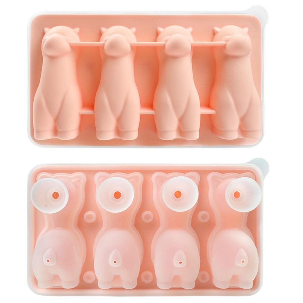 Silicone Ice Cube Tray 3D Alpaca Ice Cream Mold Novelty Long Ice Stick Tray Summer