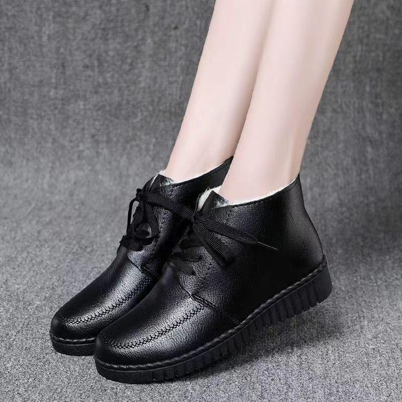 Winter velvet cotton shoes warm casual non-slip thickened medium cotton shoes high top non-slip grandma shoes