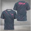 2026 men's W-letter printed casual quick drying sports top outdoor men's soft and breathable round neck T-shirt