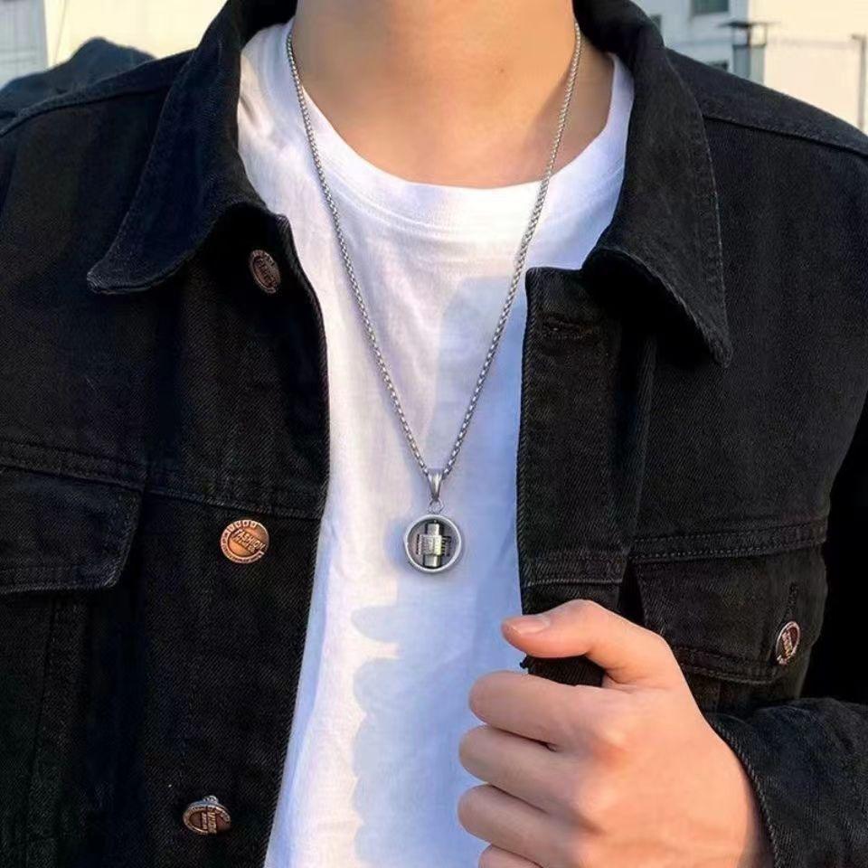 Lucky Wheel Men's Trendy Hip-hop Pendant Men's Decorative Versatile Jewelry Necklace Pendant