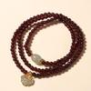 Exquisite Women's Garnet & Hetian Jade Three-Circle Lucky Bead Bracelet