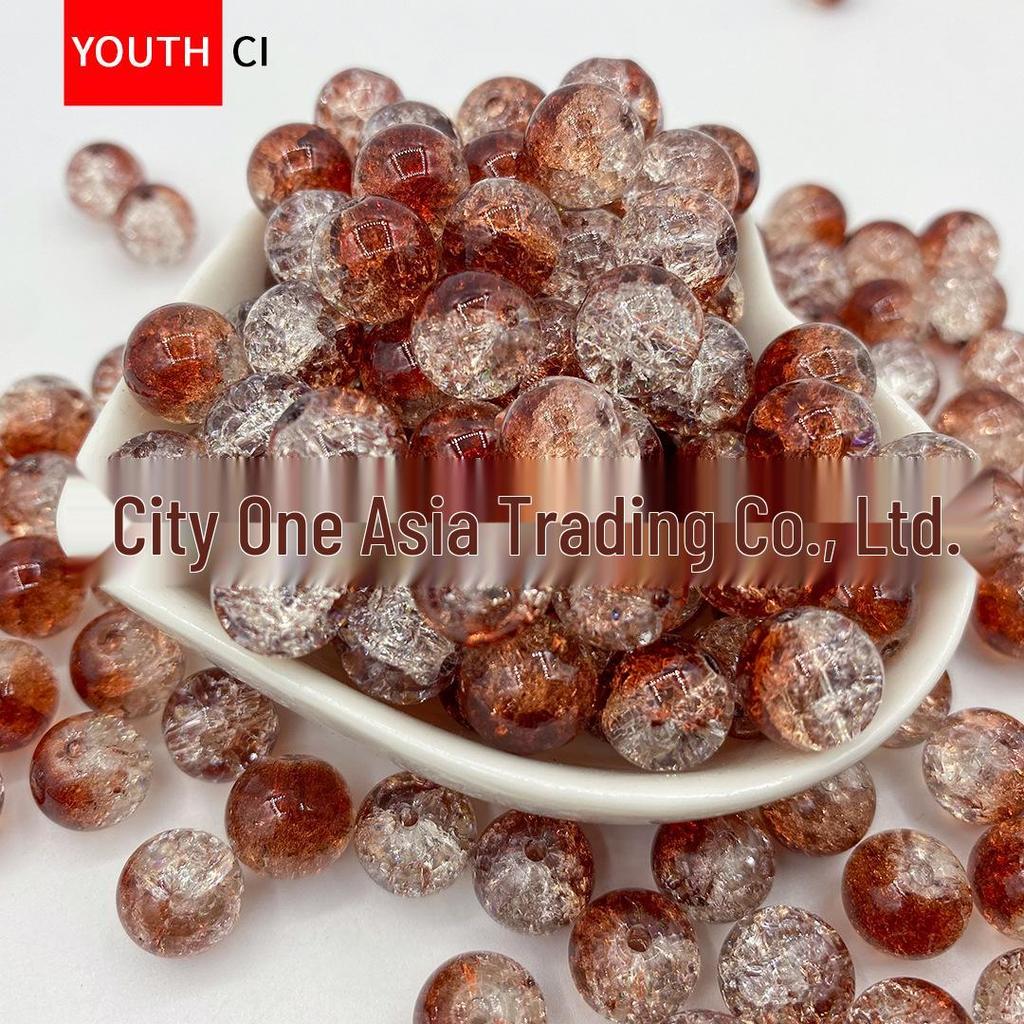 Koraliki z kryształowego szkła z glazurą crackle ice do samodzielnego tworzenia bransoletek i projektów przekładek