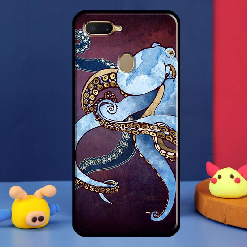 Marine Life Ocean Octopus Case For Oppo A96 A76 A16 A74 A94 A54 S A57 A77 A58 A78 A98 A5 A9 A91 A15 A17 A52 A72 Cover