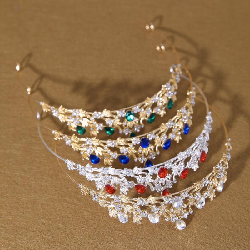 Shimmering Crystal Bridal Crown Secure Fit Hairpiece Alloy Texture Perfect for Birthdays Balls Proms Special Occasions