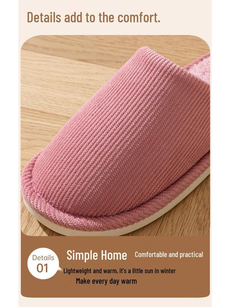Women's & Men's Anti-slip Plush Slippers - Silent and Warm Cotton for Elderly, Autumn/Winter Indoor Use, 2025 Collection.