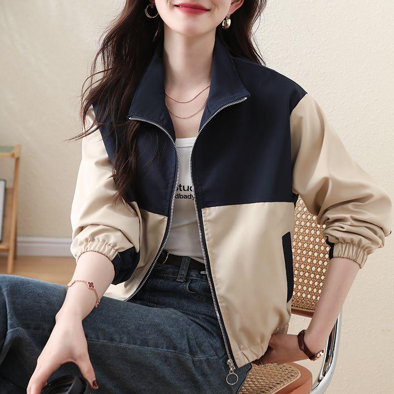 

Женская весенняя куртка 2025 года в стиле пэчворк, колор-блок, повседневная, маленького размера, свободного кроя M (95-110 lbs)