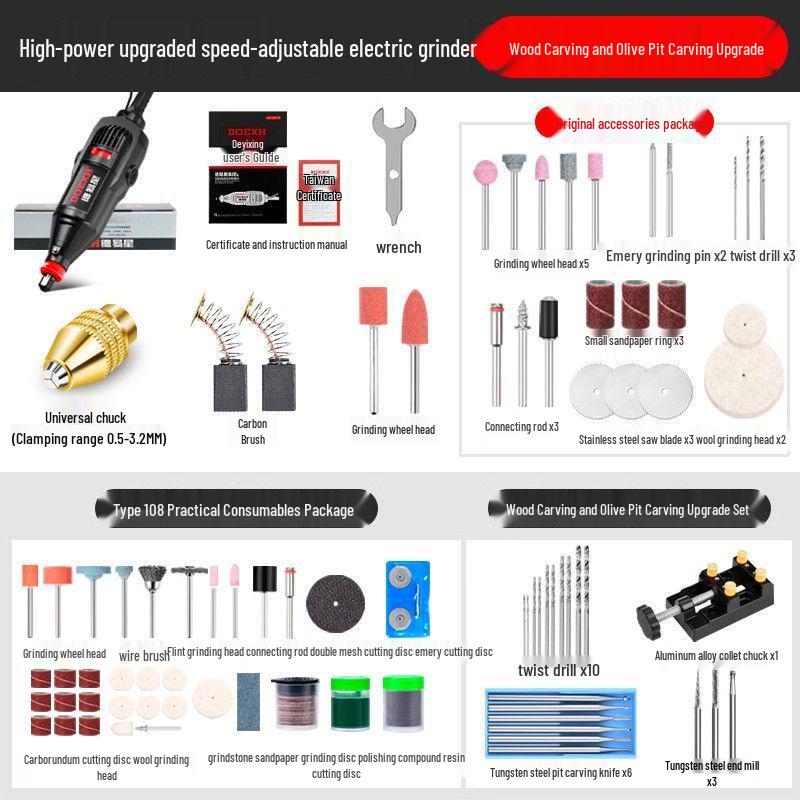 High-Power Electric Hand Grinder and Polisher: Rust Remover, Deburring, Engraving, and Polishing Tool