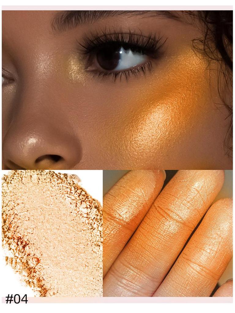 Rose Diamond Highlighter Blush & Contour Palette: 3D Pearlescent Face & Eye Brightener