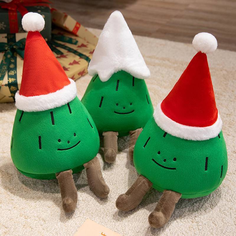 Christmas Themed Pine Tree Plush Toys Short Hair Material Children Playroom Doll