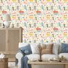 Wallpaper Colorful Kittens and Plants for Living Room and Bedroom 50x1000