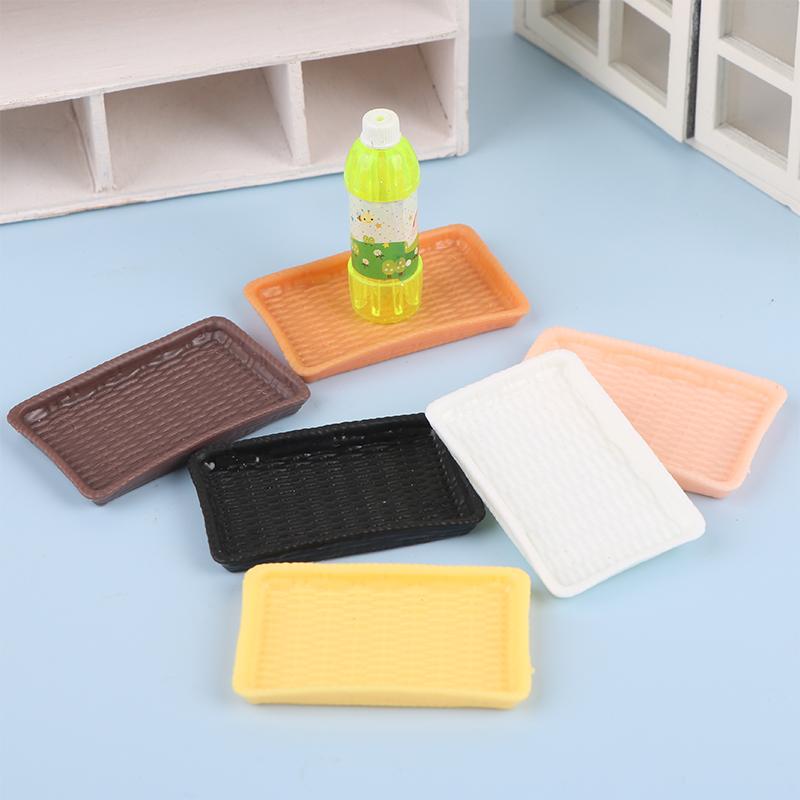 6 Stück 1:12 Puppenhaus Miniatur Speiseteller Dessertteller Serviertablett Küchenmodell Dekor Spielzeug Puppenhaus Zubehör