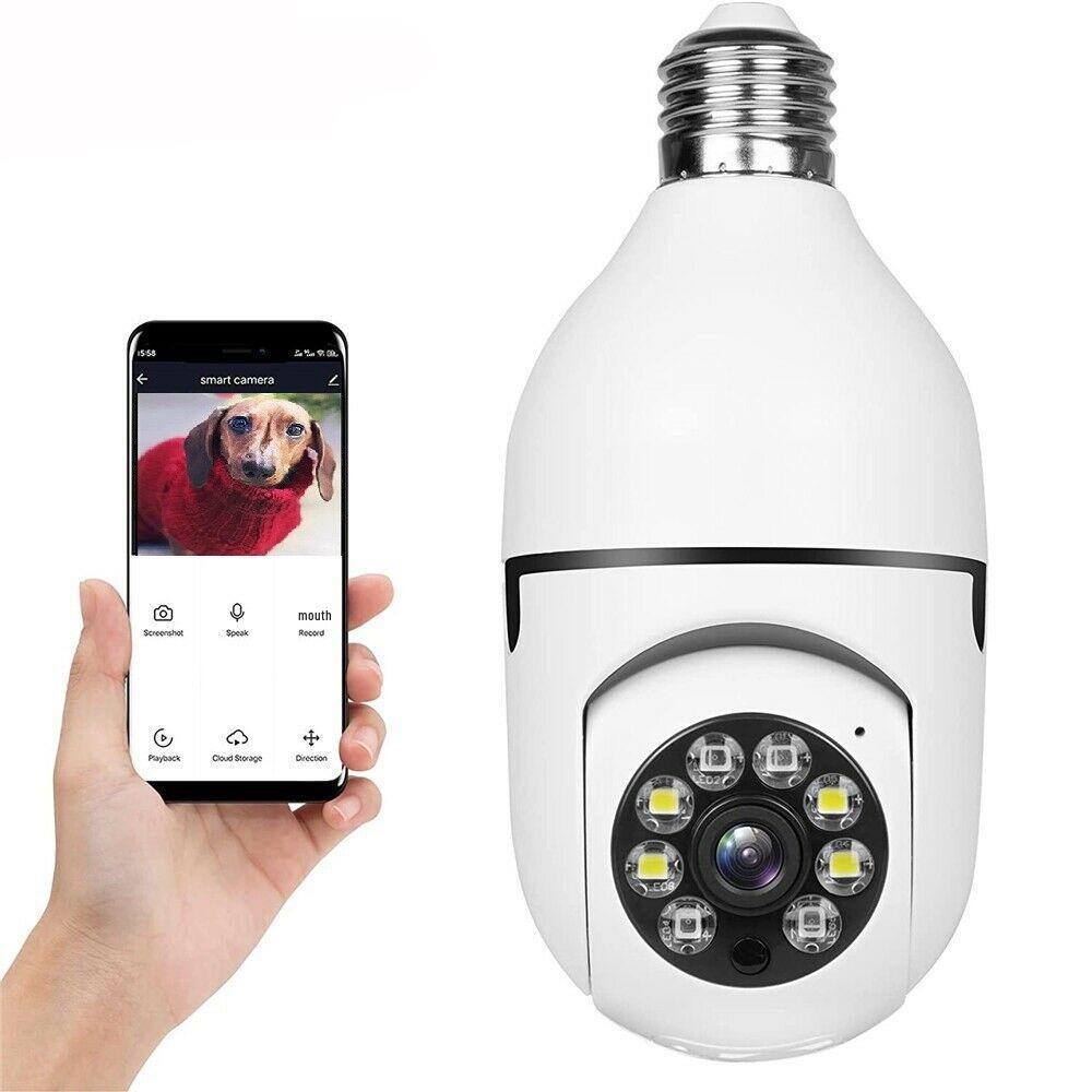 360° Panoramik HD WiFi Ampul Kamera E27 Lamba