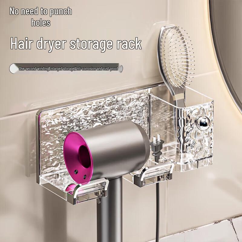 Ścienny uchwyt na suszarkę do włosów z przyssawką