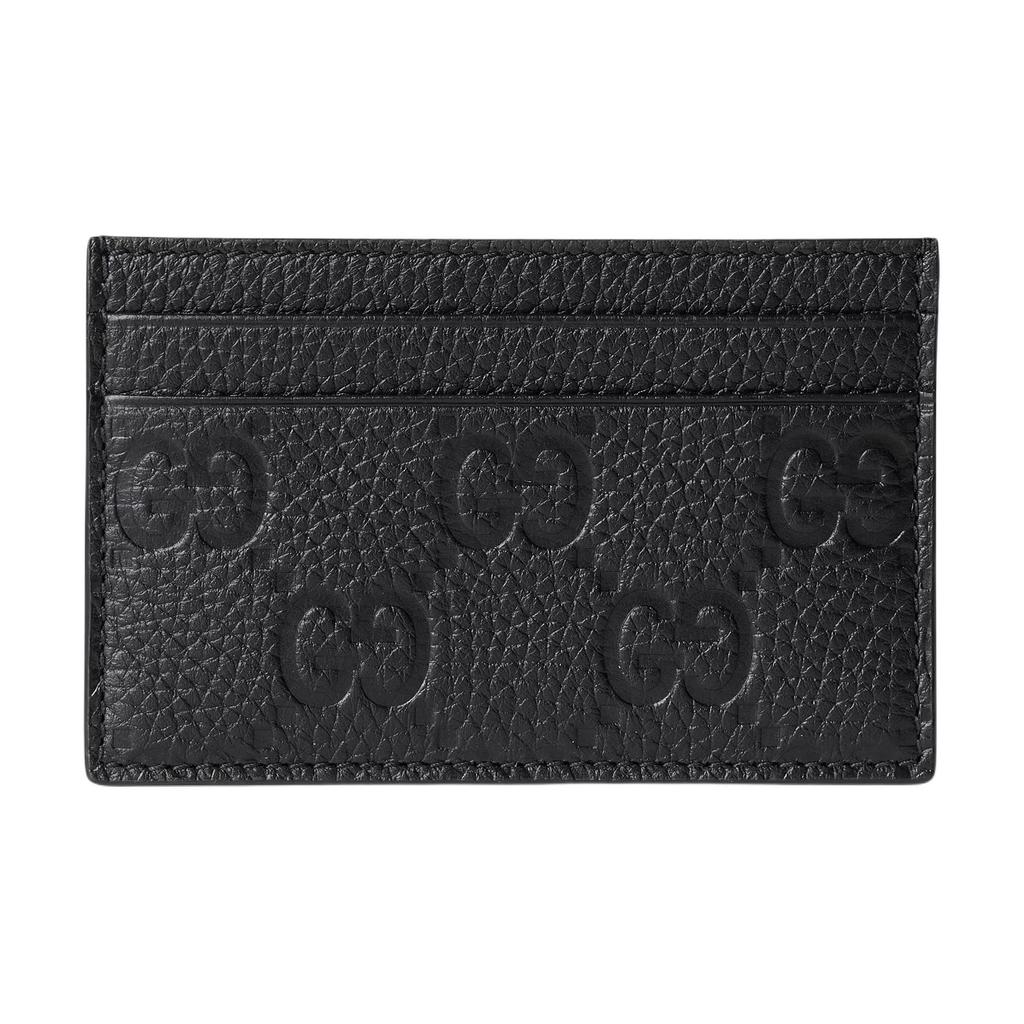 Gucci GG Monogram Imprint Logo Leather Card Holder Men accessories Black 835151-AAE51-1000