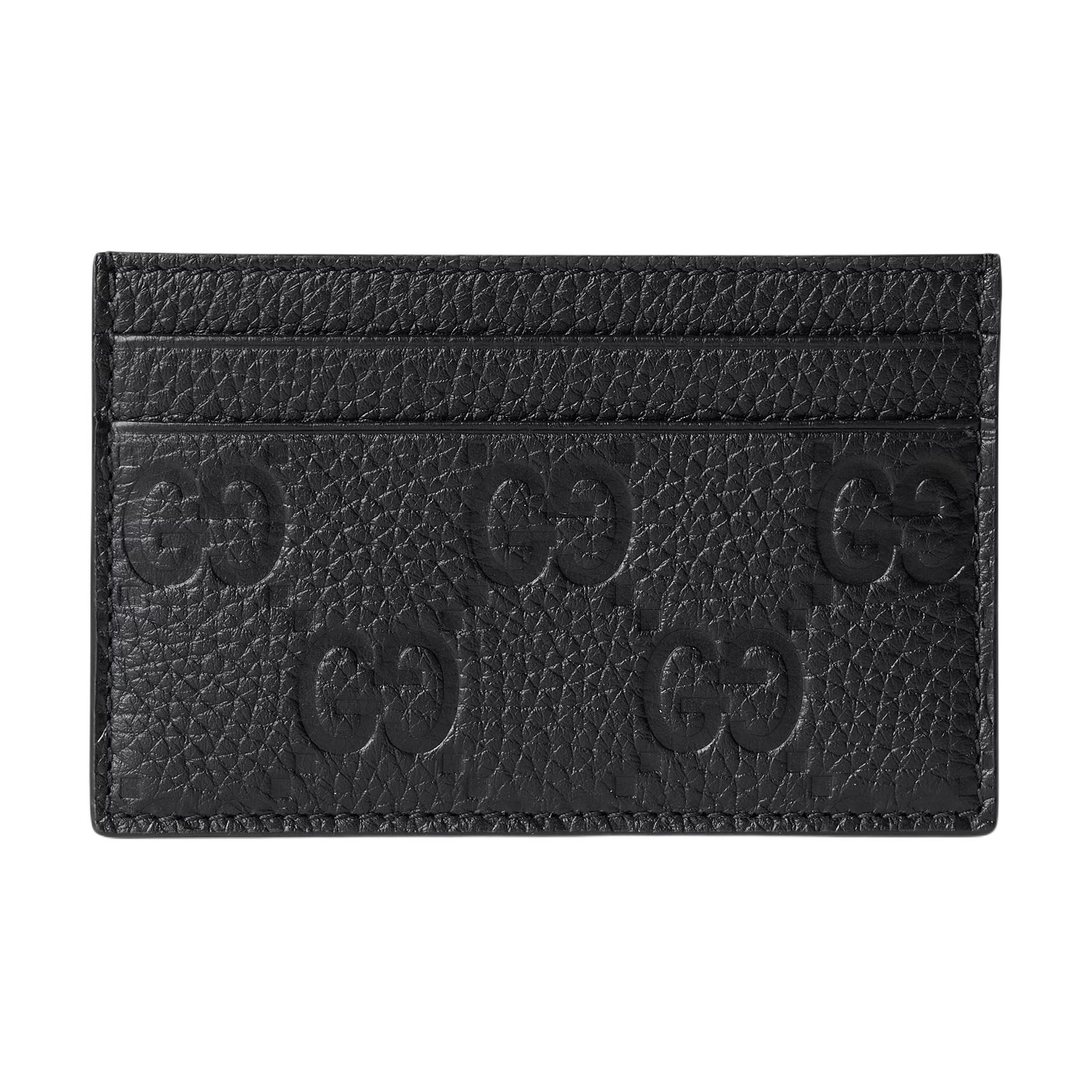 

Gucci GG Monogram Imprint Logo Leather Card Holder Men accessories Black 835151-AAE51-1000 Basic Set (Bag+Dust Bag)