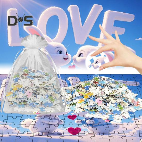 130ks/sada Pár Skládačka Králík Valentýn LÁSKA Zajíček logická hra Děti Dospělí Vzdělávací papírové puzzle Hračka Domácí dekorace