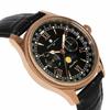 Salvatore Marra Men's Limited Edition Moon Phase Multi-Calendar Watch with 5 ATM Water Resistance, Leather Strap, Pink Gold and Black, SM24110-PGBK