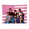 Tapisserie Rose Drapeau Américain The Outsiders, Accrochage Mural Esthétique Rétro, Décoration Chambre Dortoir, Cadeau Fan de Film Années 80