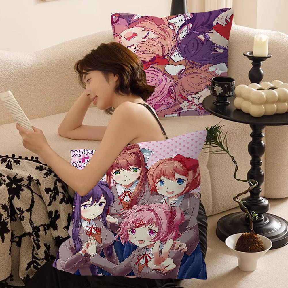 Anime D-Doki Literatuare DDLC Maple Design Cushion Cover Happy Autumn Harvest Decor Holiday Decorati Pillow Cover