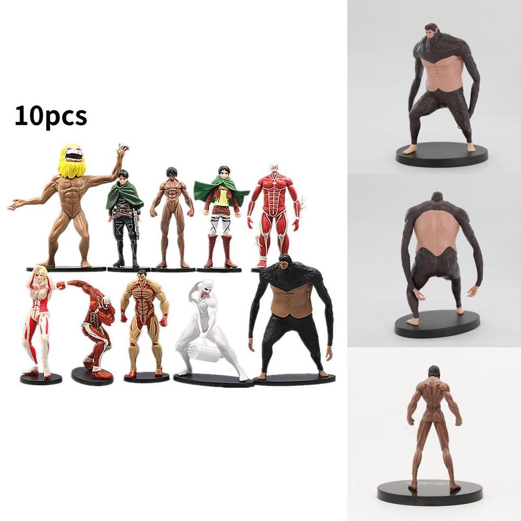 High Quality Attack On Titan Action Figures Set Featuring Eren Mikasa Levi Beast Titan Collectible Toys
