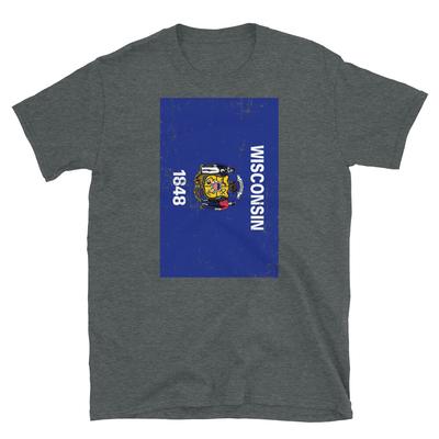 Wisconsin State Flag United States of America Short-Sleeve Unisex T-Shirt