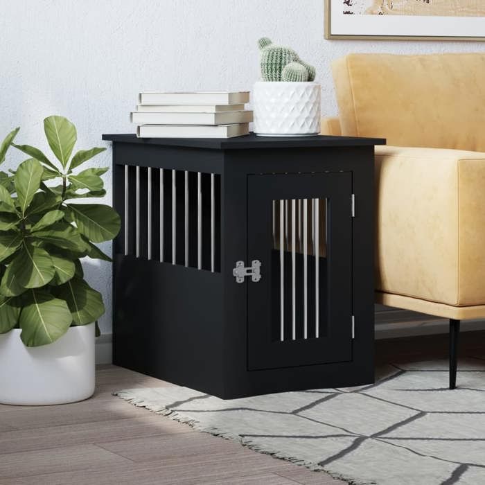 VidaXL Dog Cage Furniture, Dog Kennel with Lockable Door, Dog House, Living Room Side Table, 838310