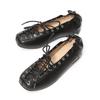 Fashionable Casual French Style Women's Shoes 2025 New Versatile Shallow British Vintage Cross Strap Small Leather Shoes
