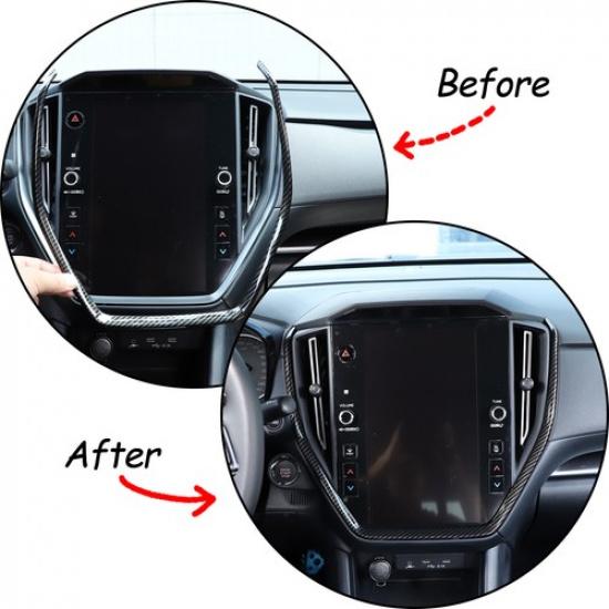 ABS Carbon Car Navigation Screen Frame Trim Accessories For Subaru WRX -