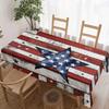 American Wood Topic Rectangle Tablecloth for Table Decor Kitchen Dining Waterproof Reusable Tablecloths for Table Indoor Outdoor