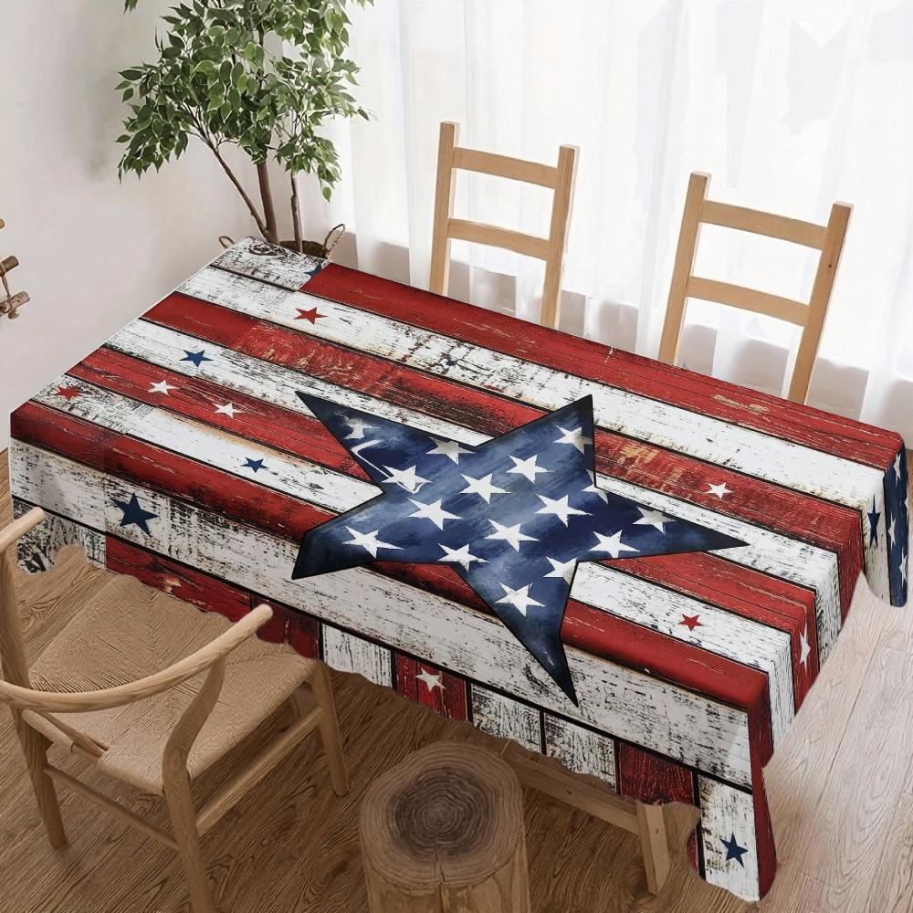 Amerikaanse Hout Onderwerp Rechthoekige Tafelkleed voor Tafeldecoratie Keuken Eetkamer Waterdicht Herbruikbaar Tafelkleden voor Tafel Binnen Buiten 140x140cm