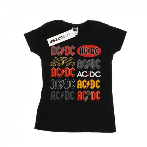 AC/DC Womens/Ladies Multi Logos Cotton T-Shirt