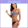 Retro Summer Beach Striped Print Swimwear With Premium Quality Fabric And Timeless Design