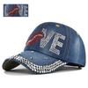 Denim Baseball Cap For Women Retro Rhinestone Love Fashion Cowboy Summer Sun Hat Snapback Caps Casual Outdoor New