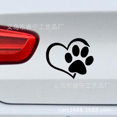 Car Sticker Reflective Decal Heart Paw Waterproof Sticker Vehicle Styling Decoration