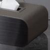 Metal Tissue Box Leather Simple Creative Storage Tissue Paper Case Elegant Rectangular Napkin Box Home Table Tissues Organizer