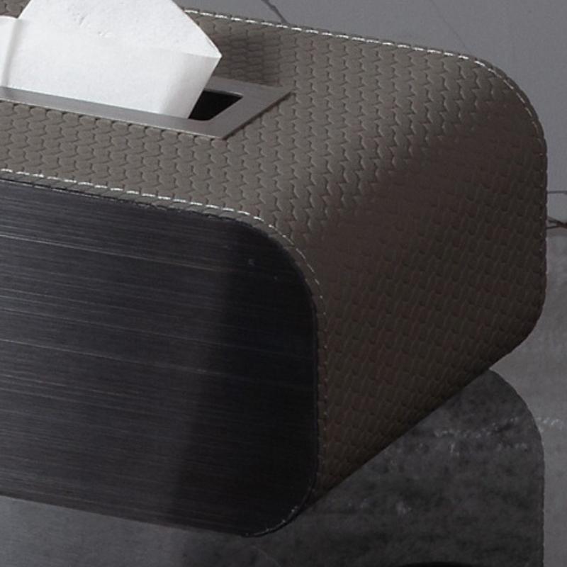 Metal Tissue Box Leather Simple Creative Storage Tissue Paper Case Elegant Rectangular Napkin Box Home Table Tissues Organizer