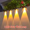 Super Bright LED Solar Garden Lights Energy Saving Wall-mounted Wall Washer Light Easy Installation Waterproof Stairs Wall Lamp
