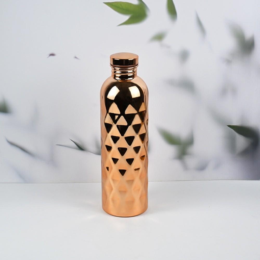 1300ml Sports Water Bottle Hammer Pattern Rhombus Embossed Stainless Steel Drinking Cup Leakproof Portable Drinking Flask