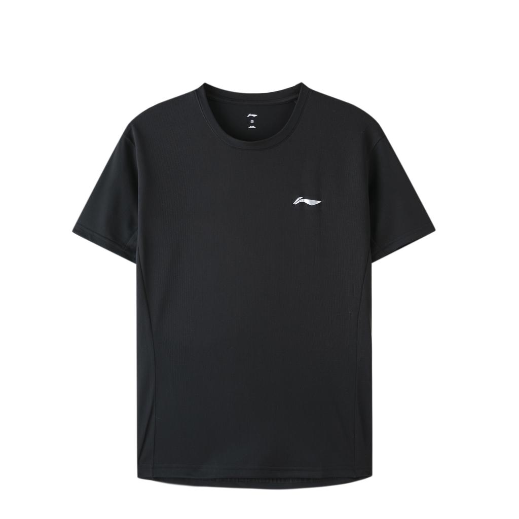 Li Ning Logo Sports Crew Neck T-Shirt Men Tops Black YTST073-2