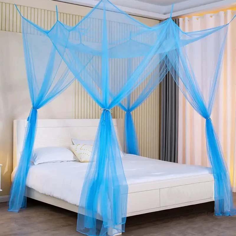 Sexy Mosquito Net Palace Four Door King/Queen Double Size Home Single  Bed Prevent Insect Outdoor Square Grace White Canopy Net